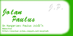 jolan paulus business card